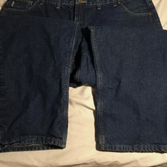 50x32 MENS CARHARTT B21 DST CLASSIC MED WASH BIG/TALL WORK DENIM JEANS IG 810 - Picture 10 of 12